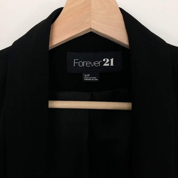 Forever 21 Black Blazer Sz Small Solid Black - Picture 2 of 7